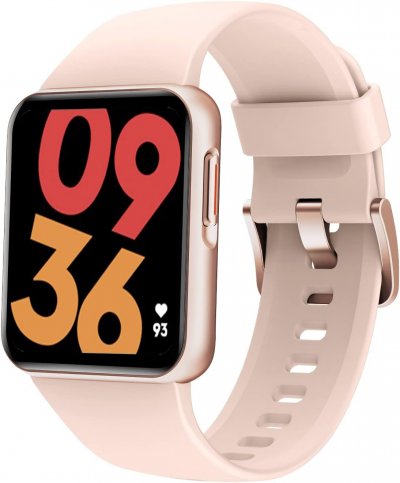 VENDOS85 Montre connect&eacute;e pour femme homme oxymetre smartwatch compatible android ios rose