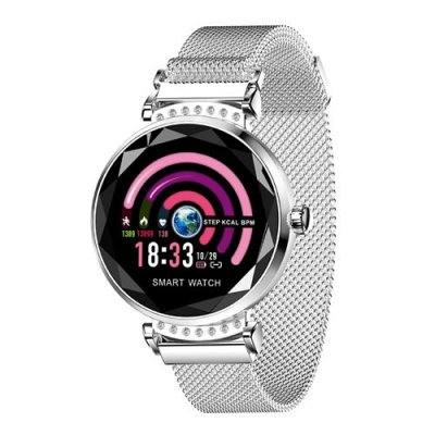  Montre Connect&eacute;e pour Femmes Bracelet Sport iOs Android Bluetooth Argent -