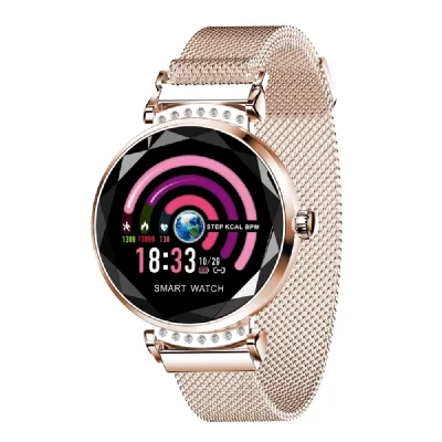 YONIS Montre Connect&eacute;e pour Femmes Bracelet Sport iOs Android Bluetooth Dor&eacute; -