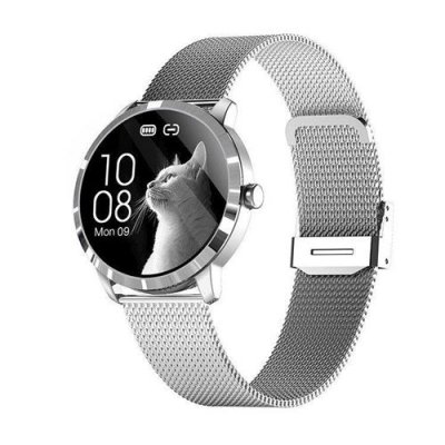 CHRONUS Montre Connect&eacute;e Q8L Fitness Tracker IP67 Etanche-Argent- 