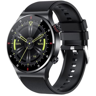  Montre Connect&eacute;e - QW33 - ECG+PPG - Appels Bluetooth - Noir - &Eacute;cran HD 1,28