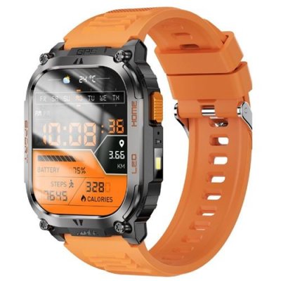  Montre connect&eacute;e QX18 - GPS - Tra&ccedil;age d'activit&eacute; - Bluetooth - Orange