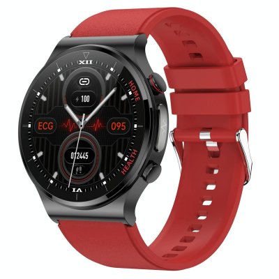 YONIS Montre connect&eacute;e sant&eacute; ecg temp&eacute;rature ip68 longue autonomie toucher bluetooth rouge  