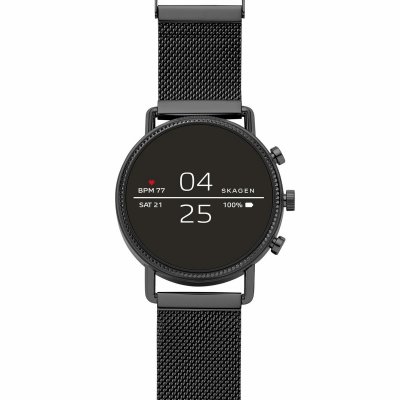 SKAGEN Montre Connect&eacute;e  Connected En Maille Milanaise Noire