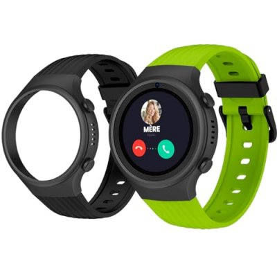 SPC Montre connect&eacute;e Smart products connection Smartee 4G Junior Noir avec bracelet Vert