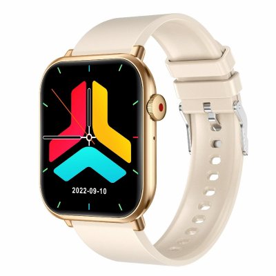 YONIS Montre Connect&eacute;e Sportive 1.96 Pouces Bluetooth Appel Sommeil Sant&eacute; &Eacute;tanche 7 Jours Beige  
