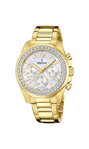 FESTINA Montre Femme Boyfriend Blanc F20609/1 Jaune 