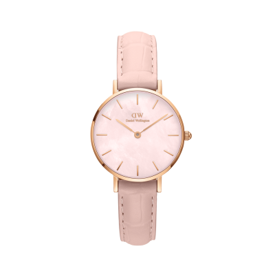 DANIEL WELLINGTON Montre Femme  PETITE DW00100514 - Bracelet Cuir rose