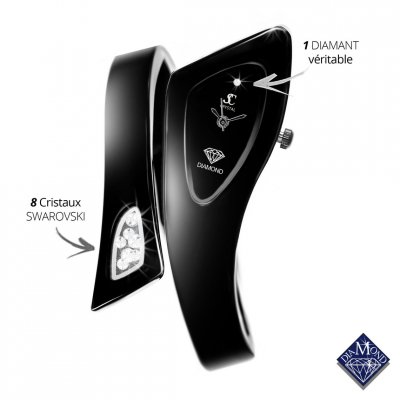 SO CHARM MONTRES Montre femme DIAMANT So Charm 22 mm Noir