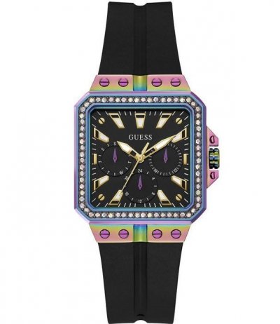 GUESS Montre femme  Libra GW0618L3 - Bracelet Silicone Noir