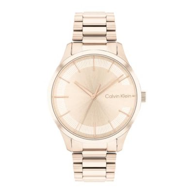 CALVIN KLEIN Montre Femme Iconic Bracelet Dor&eacute; rose 25200042 Rose 