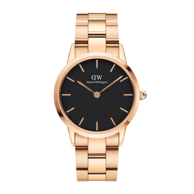 DANIEL WELLINGTON Montre Femme Iconic Noir DW00100212 Rose 