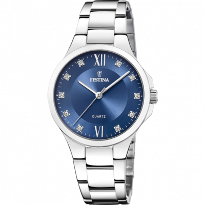 FESTINA Montre Femme Mademoiselle Bleu fonc&eacute; F20582/3 Gris 