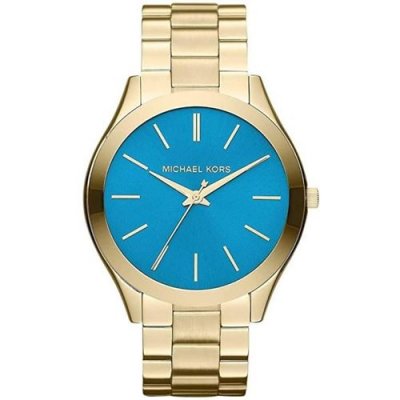 MICHAEL KORS Montre Femme  Runway Mk3265 Bracelet Or Et Cadran Bleu