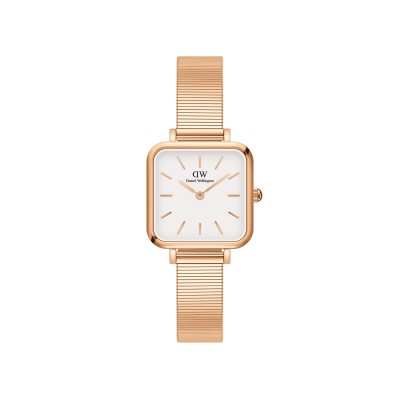 DANIEL WELLINGTON Montre Femme Quadro Blanc DW00100517 Rose 