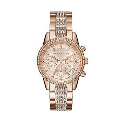 MICHAEL KORS Montre Femme Ritz Dor&eacute; rose MK6485 Rose 