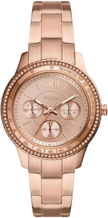 FOSSIL Montre Femme Stella Dor&eacute; rose ES5106 