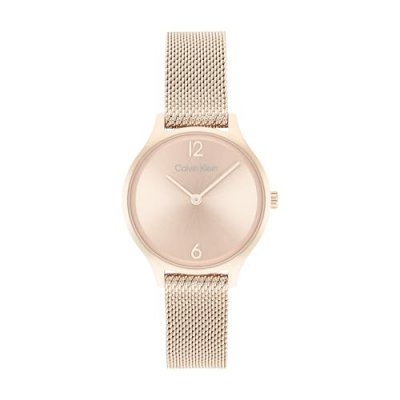 CALVIN KLEIN Montre Femme Timeless 2h Dor&eacute; rose 25200059