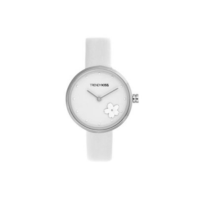 TRENDY KISS Montre Femme  Georgia TC10143-01 - Bracelet Cuir Blanc