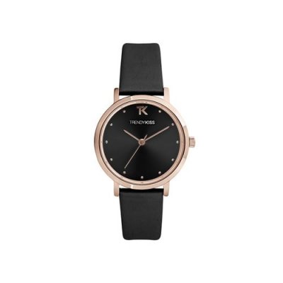 TRENDY KISS Montre Femme  Ir&egrave;ne TRG10153-02 - Bracelet Cuir Noir