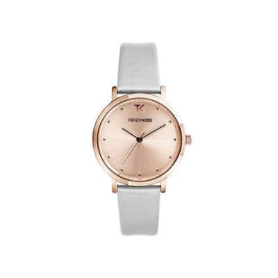 TRENDY KISS Montre Femme  Ir&egrave;ne TRG10153-03 - Bracelet Cuir Blanc