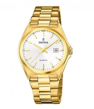 FESTINA Montre  Acier Classique F20555/2 Blanc, Bracelet En Acier, Homme