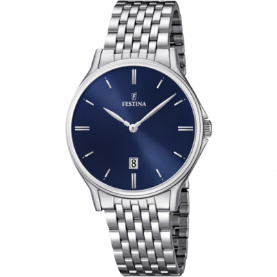 FESTINA Montre  F16744-3 - Montre Argent Bleue Acier  Montres