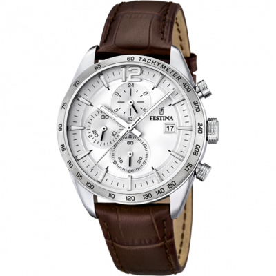 FESTINA Montre  F16760-1 - Montre Marron Argent Cuir  Montres