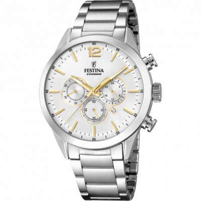 FESTINA Montre  F20343/1 Gris, Bracelet Acier Inoxydable, Homme