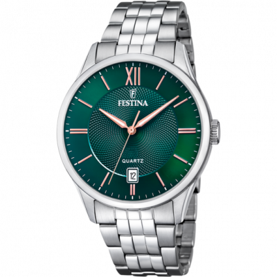 FESTINA Montre  F20425/7 Vert, Bracelet En Acier, Homme