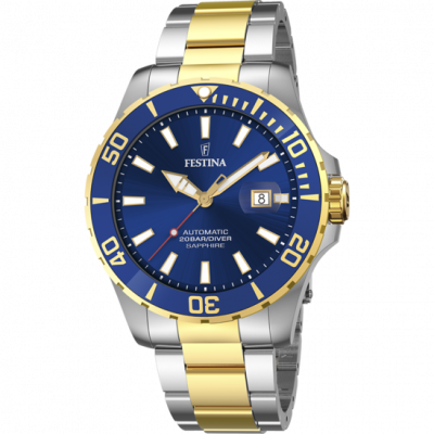 FESTINA Montre  F20532/1 Bleu, Bracelet Acier Inoxydable, Homme