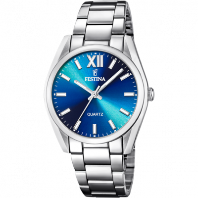 FESTINA Montre  F20622/i Bleu, Bracelet D&acute; Acier Inoxydable, Femme
