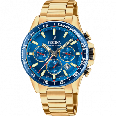 Montre Festina F20634/3 Bleu, Bracelet Acier Inoxydable, Homme
