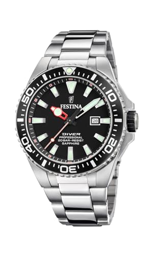 FESTINA Montre  F20663/3 Noir, Bracelet D&acute; Acier Inoxydable, Homme