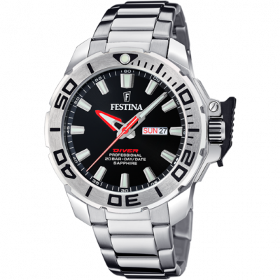 FESTINA Montre  F20665/4 Noir, Bracelet D&acute; Acier Inoxydable, Homme