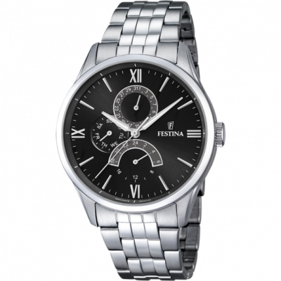 FESTINA Montre  Retro F16822-4 - Montre Multifonctions Argent&eacute;e Homme