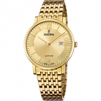 FESTINA SWISS MADE Montre  F20020/2 Or, Bracelet En Acier, Homme