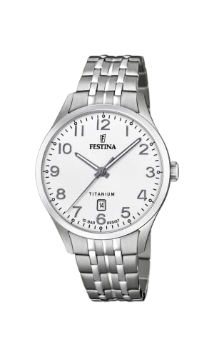 FESTINA Montre  Titanium F20466/1 Blanc, Bracelet En Titane, Homme