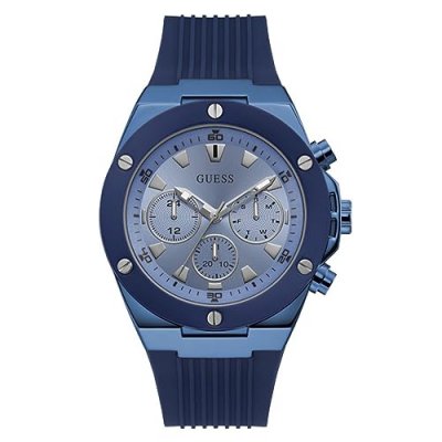 GUESS Montre  Poseidon GW0057G3 pour Homme en Acier Bleu
