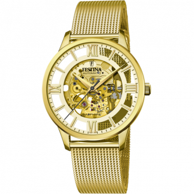 FESTINA Montre Homme Automatic Transparent F20667/1 Jaune 