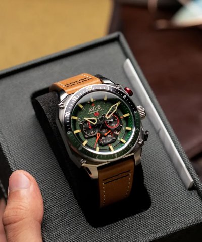 AVI 8 Montre Homme AVI-8 Hawker Hunter Dual Time Chronograph Quartz - AV-4100-01