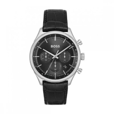 NOBU JAPAN Montre Homme Boss Gregor - 1514049 Bracelet Cuir Noir