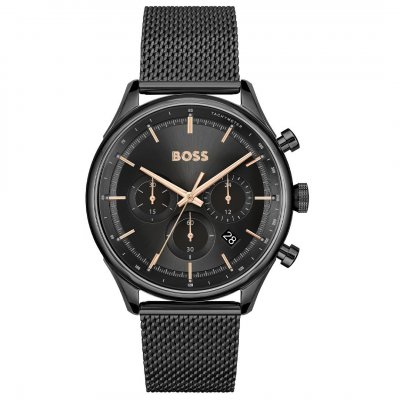 HUGO BOSS Montre Homme Boss Gregor - 1514065 Bracelet Acier Noir