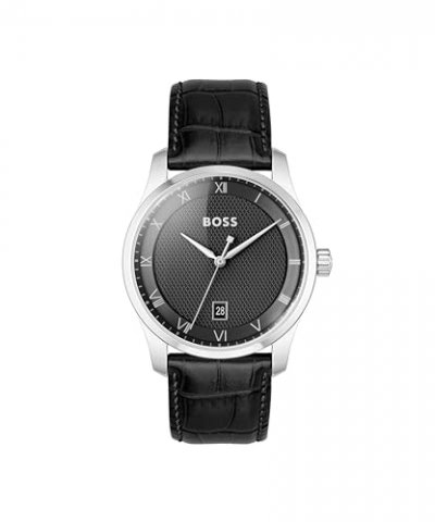 BOSS Montre Homme  Principle 1514122 - Bracelet Cuir Noir