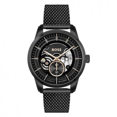 BOSS Montre Homme  Sophio Auto - 1514035 Bracelet Acier Noir