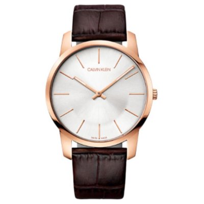 CALVIN KLEIN Montre Homme  CK City K2G21629 Cuir marron bracelet