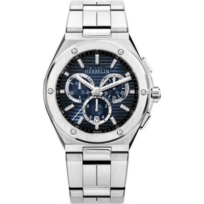 MICHEL HERBELIN Montre Homme Cap camarat Bleu fonc&eacute; 37645B15 Gris 