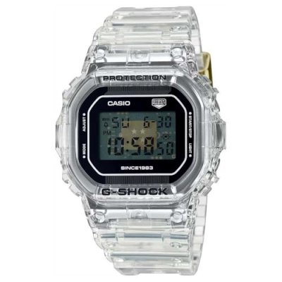 CASIO Montre Homme  DW-5040RX-7ER - Bracelet R&eacute;sine transparent