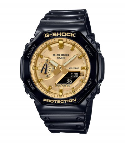 CASIO Montre Homme  GA-2100GB-1AER - Bracelet R&eacute;sine Noir