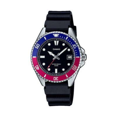 CASIO Montre Homme  MDV-10-1A1VEF - Bracelet R&eacute;sine Noir